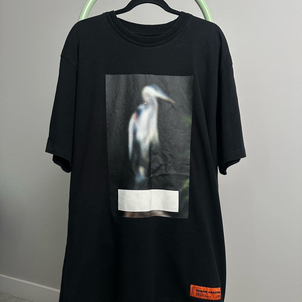 Heron Preston Black Tee with Graphic Print